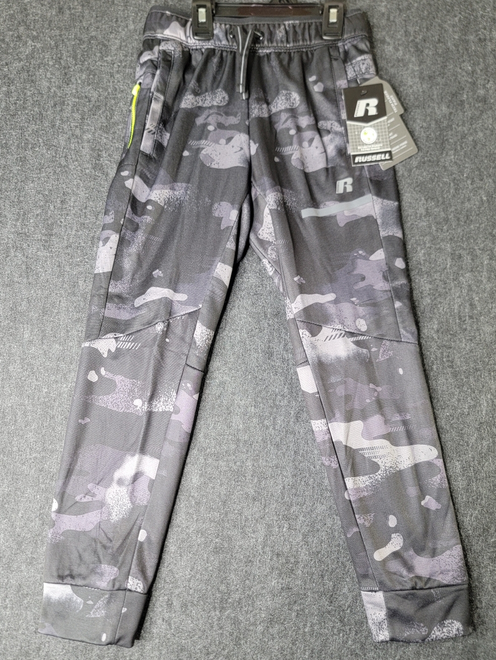 Russell Athletic Boys Tech Fleece Jogger Pants Size Medium (8) Black Gray New